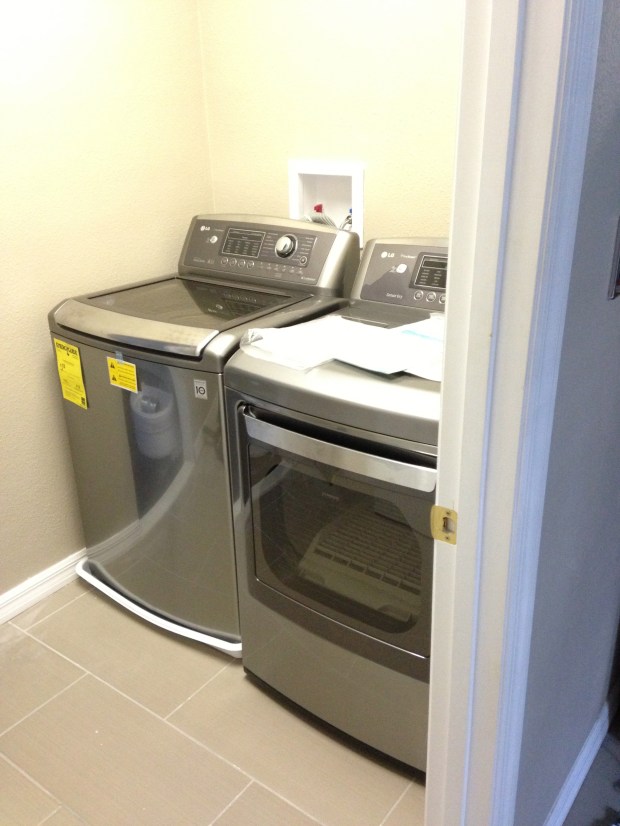 the washer and dryer mid-installation