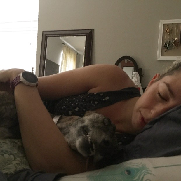 Cuddle time with the pup